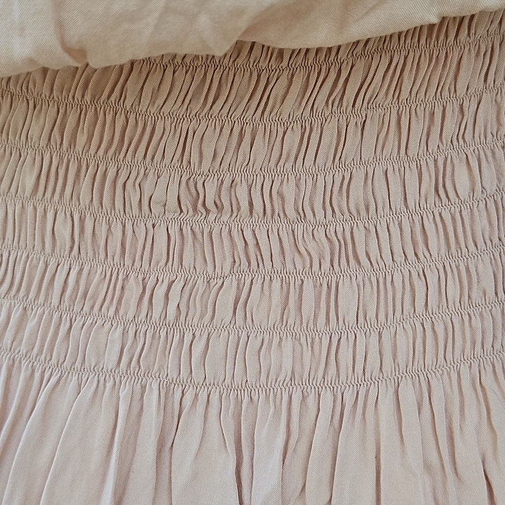 FLANNEL Brand Light Blush Lace-Trim Elastic Waist Sleeveless Summer Dress Size 1 - Picture 10 of 14